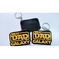 Brelok BEST DAD IN THE GALAXY druk 3D PLA - 1 szt + łańcuszek