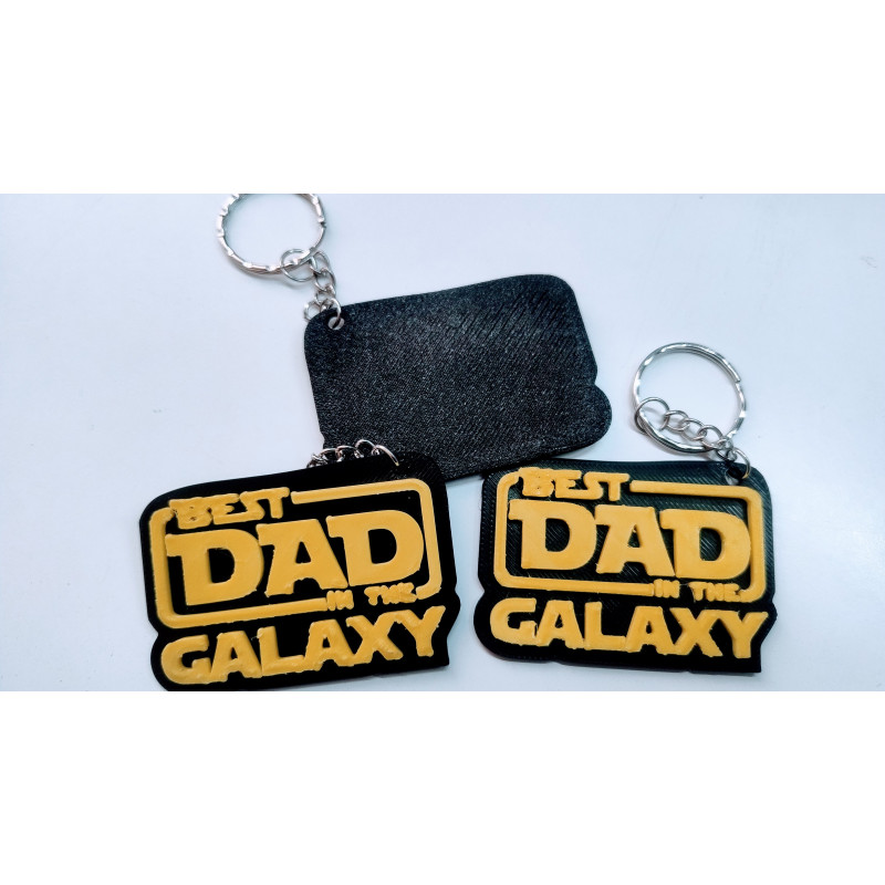 Brelok BEST DAD IN THE GALAXY druk 3D PLA - 1 szt + łańcuszek