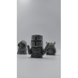 4 figurki rycerzy w stylu fantasy, pionki do gier