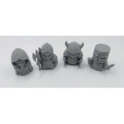 4 figurki rycerzy w stylu fantasy, pionki do gier