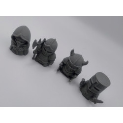 4 figurki rycerzy w stylu fantasy, pionki do gier