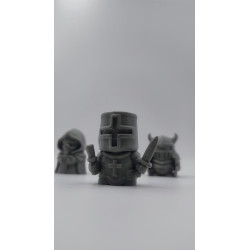 4 figurki rycerzy w stylu fantasy, pionki do gier